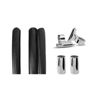 Christina Classic Lædersæt Til Ur - Sort m. 16 mm Stål T-Bars 604-16Sblack