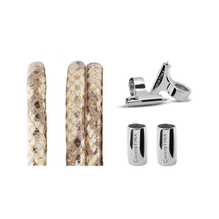 Christina Classic Lædersæt Til Ur - Gold Snake m. 16 mm Stål T-Bars 604-16Sgoldsnake