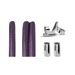 Christina Classic Lædersæt Til Ur - Lilla m. 16 mm Stål T-Bars 604-16Spurple