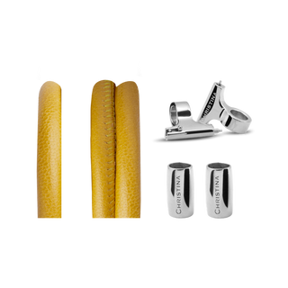Christina Classic Lædersæt Til Ur - Gul m. 16 mm Stål T-Bars 604-16Syellow