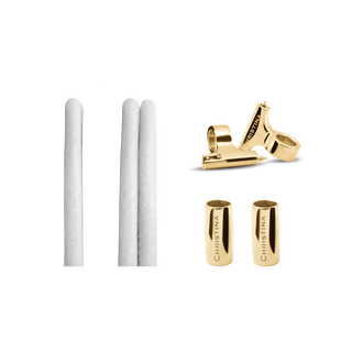 Christina Slim Lædersæt Til Ur - Hvid Slim Watch Cord Set - Forgyldt Sterling Sølv 604-4-16Gwhite