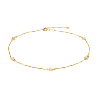 8 karat guldankelkæde med cubic zirkonia