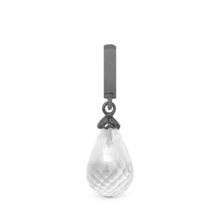 Christina Crystal Quartz Drop Hænger Charm 6 mm Til Armbånd - Rutheniumbelagt m. 1 Krystalkvarts 610-B01Crystal
