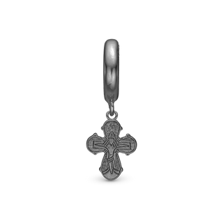 Christina Dagmar Cross Hænger Charm 6 mm Til Armbånd - Blankpoleret Rutheniumbelagt 610-B104