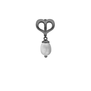 Christina True Pearl Hænger Charm 6 mm Til Armbånd - Blankpoleret Rutheniumbelagt m. 1 Ferskvandsperle 610-B107