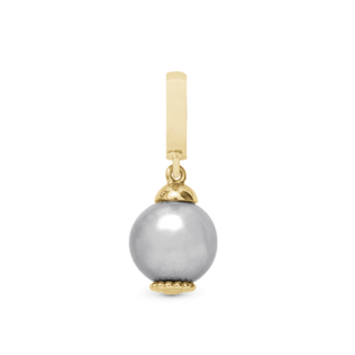 Christina Grey Pearl Dream Hænger Charm 6 mm Til Armbånd - Forgyldt Sterling Sølv 610-G09Grey