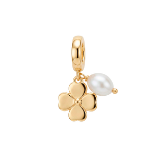 Christina Clover & Pearl charm 6 mm forgyldt sølv 610-G152