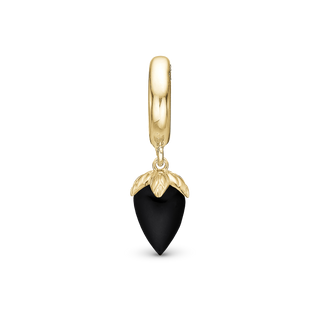 Christina Black Chalcedony Hænger Charm 6 mm Til Armbånd - Blankpoleret Forgyldt Sterling Sølv m. 1 Kalcedon 610-G95black