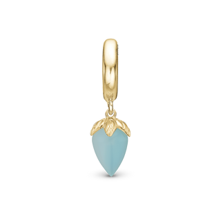 Christina Blue Chalcedony Hænger Charm 6 mm Til Armbånd - Blankpoleret Forgyldt Sterling Sølv m. 1 Kalcedon 610-G95blue