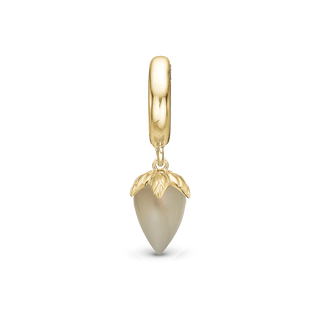 Christina Grey Moonstone Hænger Charm 6 mm Til Armbånd - Blankpoleret Forgyldt Sterling Sølv m. 1 Månesten 610-G95grey
