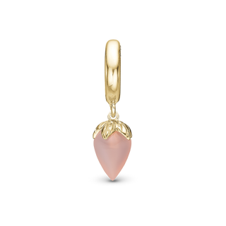 Christina Pink Chalcedony Hænger Charm 6 mm Til Armbånd - Blankpoleret Forgyldt Sterling Sølv m. 1 Kalcedon 610-G95pink