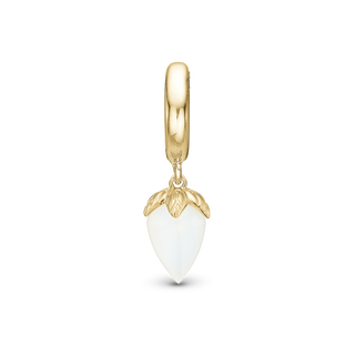 Christina White Chalcedony Hænger Charm 6 mm Til Armbånd - Blankpoleret Forgyldt Sterling Sølv m. 1 Kalcedon 610-G95white
