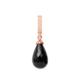 Christina Black Onyx Drop Hænger Charm 6 mm Til Armbånd - Rosaforgyldt m. 1 Onyx 610-R01black