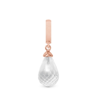 Christina Crystal Quartz Drop Hænger Charm 6 mm Til Armbånd - Rosaforgyldt m. 1 Krystalkvarts 610-R01Crystal