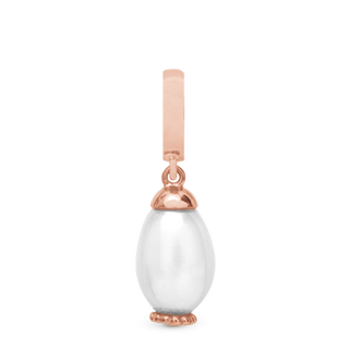 Christina Pearl Drop White Hænger Charm 6 mm Til Armbånd - Rosaforgyldt m. 1 Ferskvandsperle 610-R08white