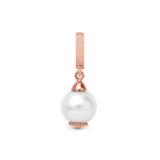 Christina Pearl Dream white Hænger Charm 6 mm Til Armbånd - Blankpoleret Rosaforgyldt m. 1 Ferskvandsperle 610-R09White
