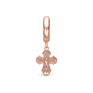 Christina Dagmar Cross Hænger Charm 6 mm Til Armbånd - Blankpoleret Rosaforgyldt 610-R104