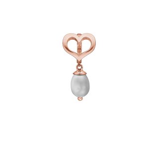 Christina True Pearl Hænger Charm 6 mm Til Armbånd - Blankpoleret Rosaforgyldt m. 1 Ferskvandsperle 610-R107