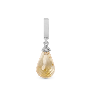 Christina Citrine Drop Hænger Charm 6 mm Til Armbånd - Blankpoleret Sterling Sølv m. 1 Citrin 610-S01Citrine
