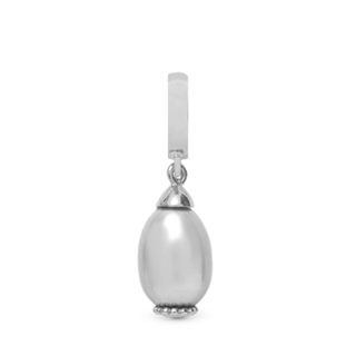 Christina Grey Pearl Drop Hænger Charm 6 mm Til Armbånd - Sterling Sølv 610-S08Grey