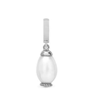 Christina Pearl Drop White Hænger Charm 6 mm Til Armbånd - Sterling Sølv m. 1 Ferskvandsperle 610-S08White