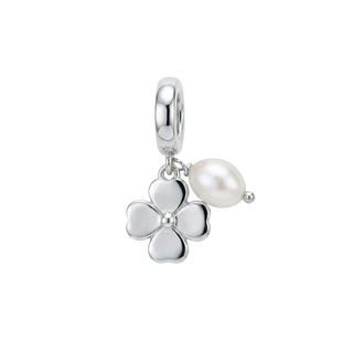 Christina Clover & Pearl charm 6 mm sølv 610-S152