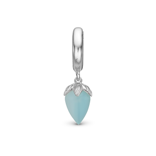 Christina Blue Chalcedony Hænger Charm 6 mm Til Armbånd - Blankpoleret Sterling Sølv m. 1 Kalcedon 610-S95blue