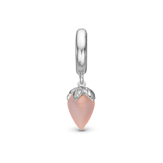 Christina Pink Chalcedony Hænger Charm 6 mm Til Armbånd - Blankpoleret Sterling Sølv m. 1 Kalcedon 610-S95pink