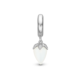 Christina White Chalcedony Hænger Charm 6 mm Til Armbånd - Blankpoleret Sterling Sølv m. 1 Kalcedon 610-S95white