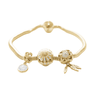 Christina Moving Crystal Charms Armbånd Sæt Forgyldt Med 3 Charms 615-READY2-GP