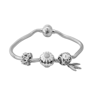 Christina Be My Flower Charms Armbånd Sæt i Sterling Sølv Med 3 Charms 615-READY2-S