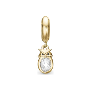 Christina Wise Owl charm 4 mm i forgyldt sølv 623-G106