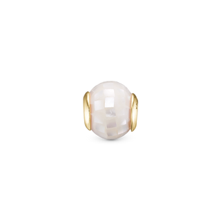 Christina Disco, mother of pearl - Charm 4 mm Til Armbånd - Forgyldt Sterling Sølv m. 1 Perlemor 623-G108