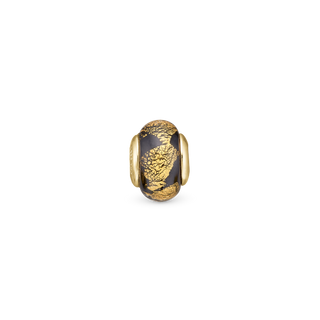 Christina Golden Black Globe - Charm 4 mm Til Armbånd - Forgyldt Sterling Sølv m. 1 Glas 623-G169