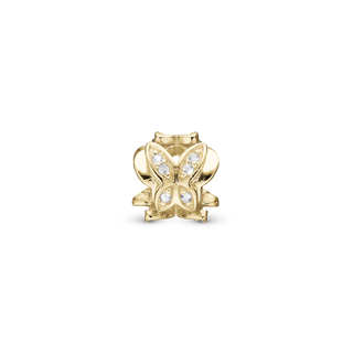 Christina Butterfly Change Stopper - Charm 4 mm Til Armbånd - Blankpoleret Forgyldt Sterling Sølv m. 18 Topas 623-G235