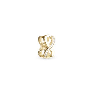 Christina Eternity double - Charm 4 mm Til Armbånd - Blankpoleret Forgyldt Sterling Sølv m. 10 Topas 623-G262