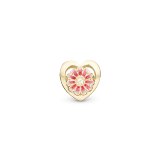 Christina Pink Marguerit - Charm 4 mm Til Armbånd - Blankpoleret Forgyldt Sterling Sølv m. 1 Topas 623-G263