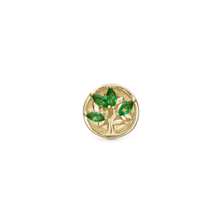 Christina Green Life - Charm 4 mm Til Armbånd - Forgyldt Sterling Sølv m. 4 Cubic Zirkonia 623-G314
