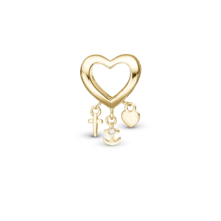 Christina My Faith, Hope & Love - Charm 4 mm Til Armbånd - Forgyldt Sterling Sølv 623-G328