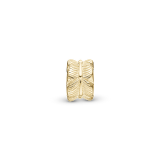Christina Leaf stopper - Charm 4 mm Til Armbånd - Blankpoleret Forgyldt Sterling Sølv 623-G32