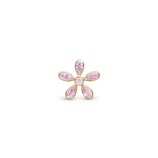 Christina Magical Pink Flower - Charm 4 mm Til Armbånd - Forgyldt sølv m. 6 Cubic Zirkonia 623-G334