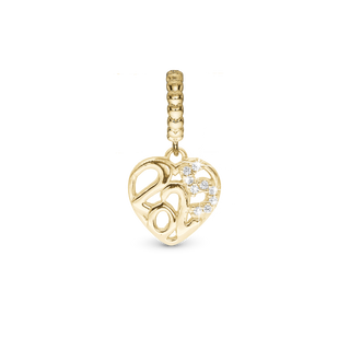 Christina Year 2025 - Hænger Charm 4 mm Til Armbånd - Blankpoleret Forgyldt Sterling Sølv m. 9 Cubic Zirkonia 623-G350