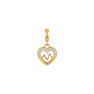Christina Beating Heart charm 4 mm forgyldt sølv 623-G395