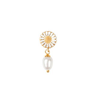 Christina Marguerite Pearl charm 4 mm forgyldt sølv 623-G396