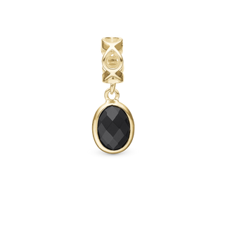 Christina Moving Onyx - Hænger Charm 4 mm Til Armbånd - Forgyldt Sterling Sølv m. 1 Onyx 623-G47