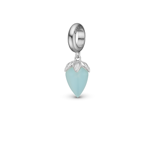 Christina Blue Chalcedony - Hænger Charm 4 mm Til Armbånd - Blankpoleret Sterling Sølv m. 1 Kalcedon 623-S249blue