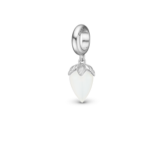 Christina White Chalcedony - Hænger Charm 4 mm Til Armbånd - Blankpoleret Sterling Sølv m. 1 Kalcedon 623-S249White