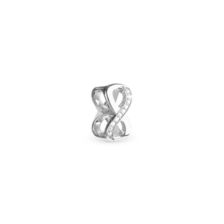 Christina Eternity double - Charm 4 mm Til Armbånd - Blankpoleret Sterling Sølv m. 10 Topas 623-S262
