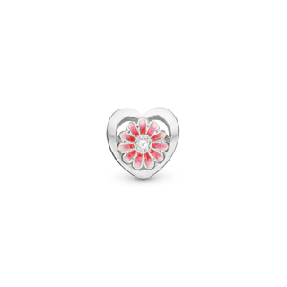 Christina Pink Marguerit - Charm 4 mm Til Armbånd - Blankpoleret Sterling Sølv m. 1 Topas 623-S263
