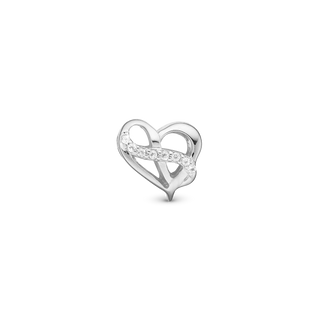 Christina Heart with Eternity - Charm 4 mm Til Armbånd - Blankpoleret Sterling Sølv m. 8 Topas 623-S278